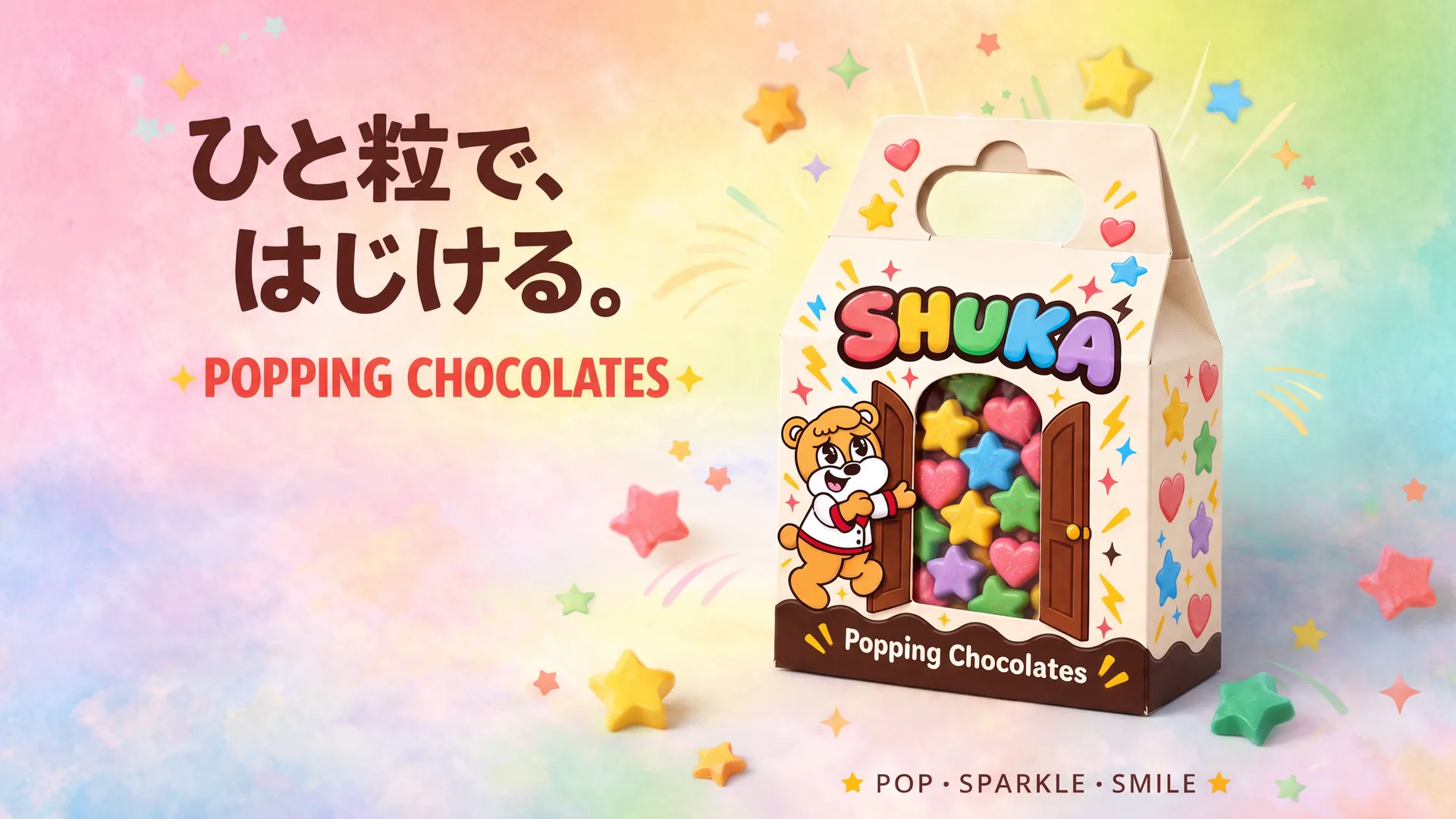 ひと粒で、はじける。POPPING CHOCOLATES